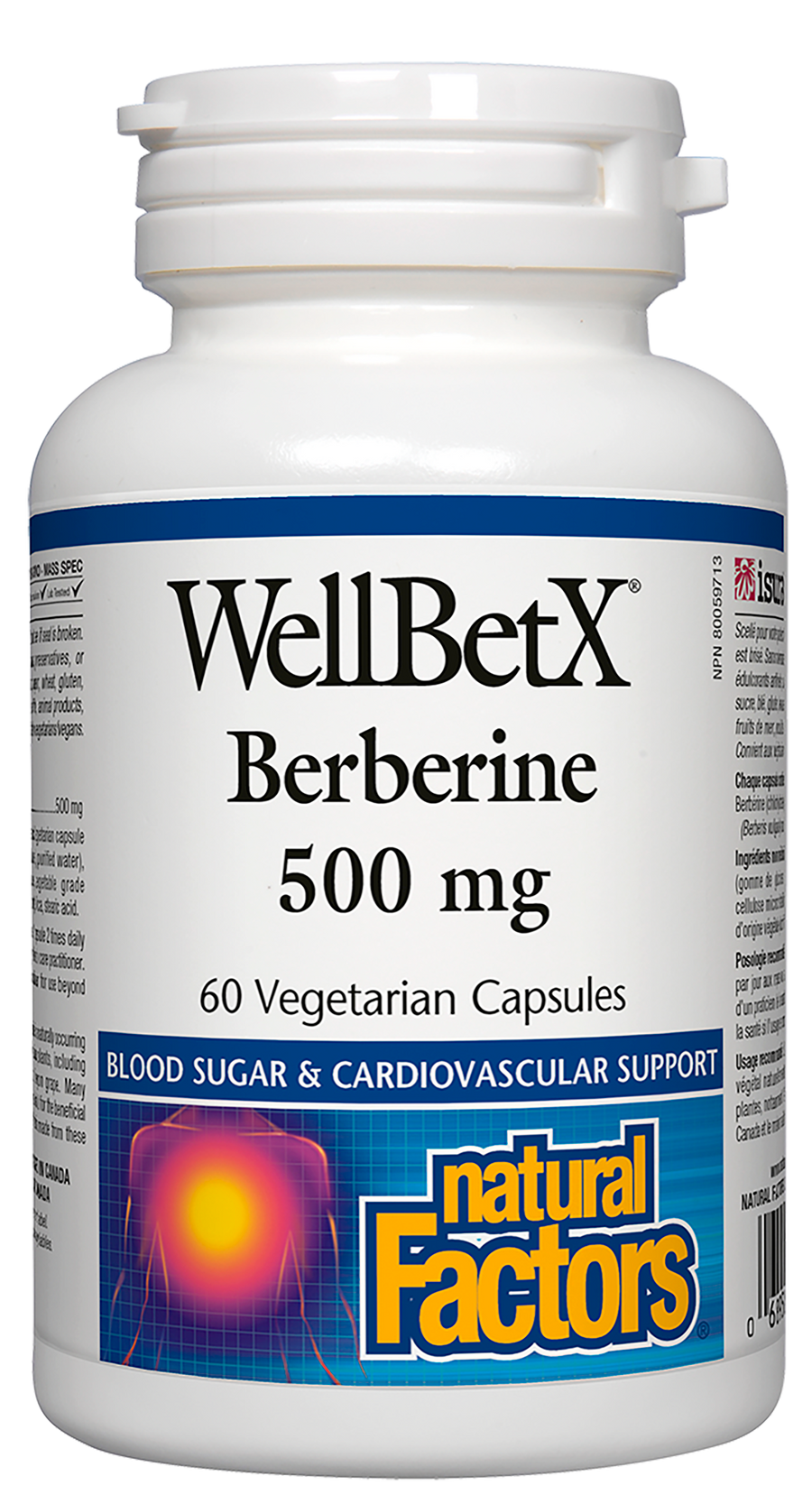 Natural Factors WellBetX Berberine 500mg 60 Veg. Capsules
