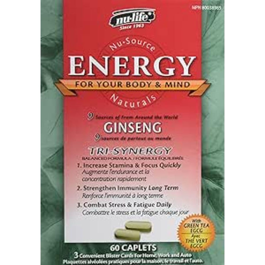 NuLife NuSource Energy Ginseng 60 Caplets