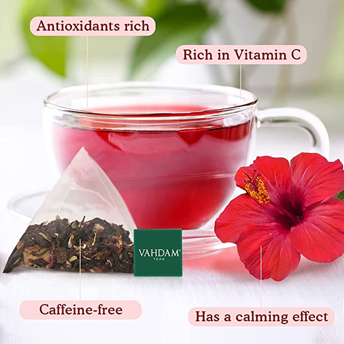 Vahdam Hibiscus Rose 15 Tea Bags