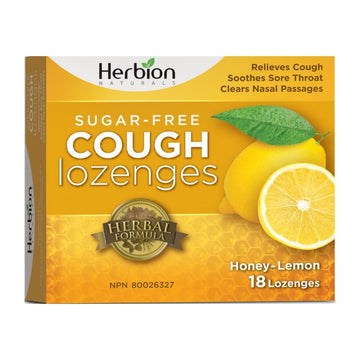 Herbion Naturals Sugar-Free Cough Lozenges 18 Honey-Lemon Flavour