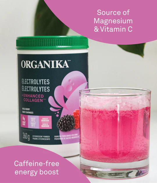 Organika Electrolytes + Enhanced Collagen Wild Berry Flavour 360g Powder
