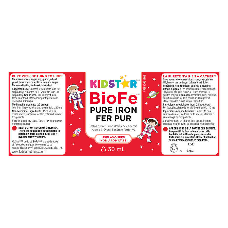 KidStar BioFe Pure Iron 30ml Unflavoured Drops