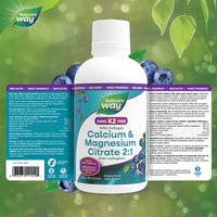 Nature's Way Calcium & Magnesium Citrate 2:1 with Collagen 500ml Liquid Blueberry Flavour