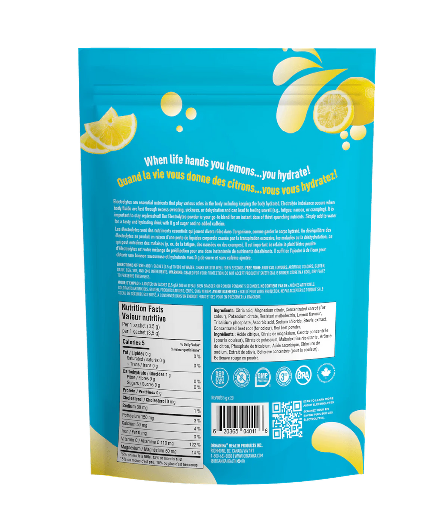 Organika Electrolytes Classic Lemonade Flavour 20 Sachets