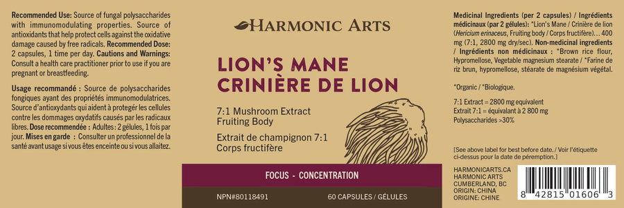 Harmonic Arts Lion's Mane 60 Capsules