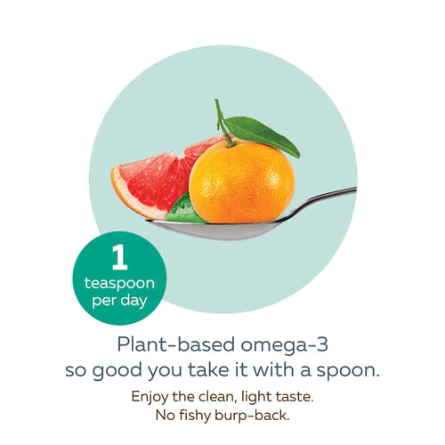 NutraVege Omega-3 +D Plant Based 200ml Liquid Grapefruit Tangerine Flavour