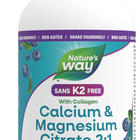 Nature's Way Calcium & Magnesium Citrate 2:1 with Collagen 500ml Liquid Blueberry Flavour