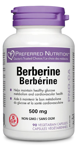 Preferred Nutrition Berberine 500mg 90 Veg. Capsules