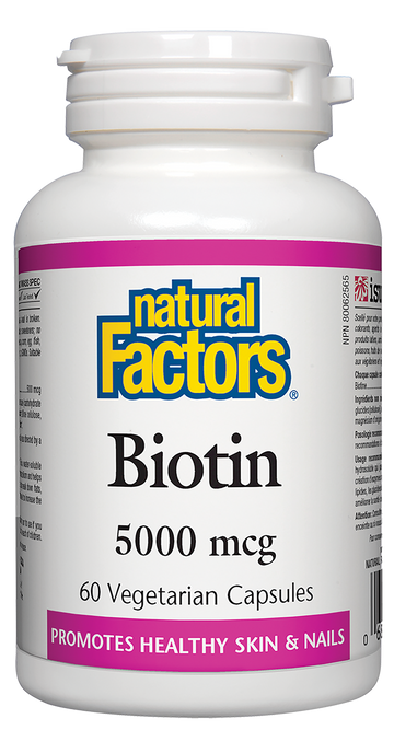 Natural Factors Biotin 5000mcg 60 Veg. Capsules