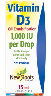New Roots Vitamin D3 1000 IU 15 ml Liquid