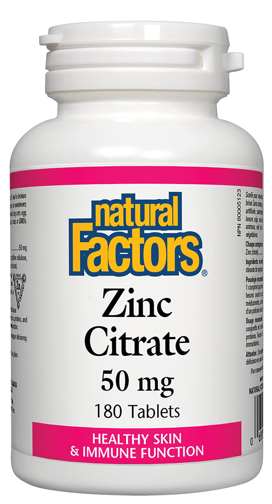 Natural Factors Zinc Citrate 50 mg 180 Tablets