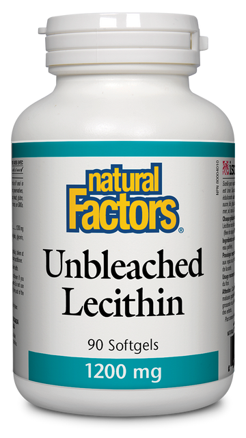Natural Factors Unbleached Lecithin 1200 mg 90 Softgels
