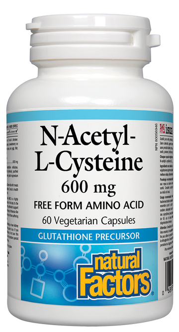 Natural Factors NAC N-Acetyl-L-Cysteine 600mg Veg. Capsules