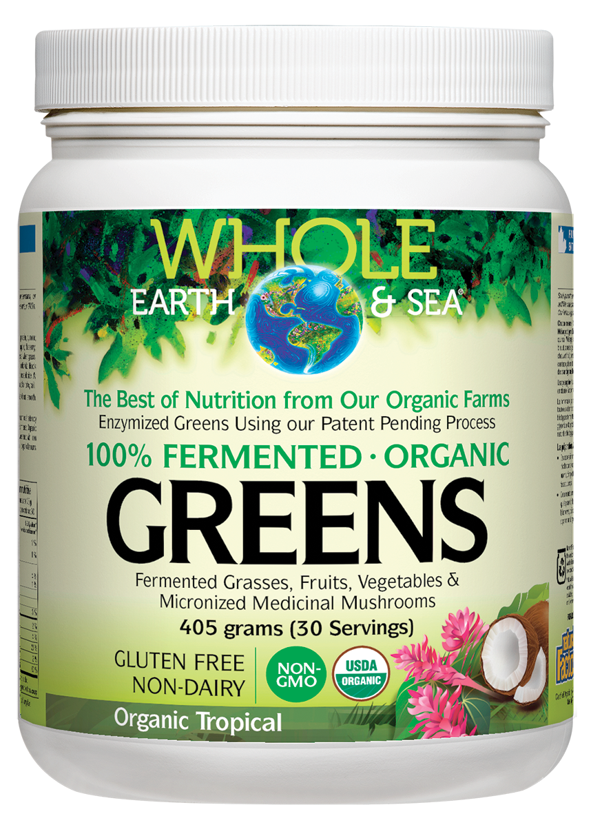 Whole Earth & Sea Fermented Organic Greens, Organic Tropical 405g Powder