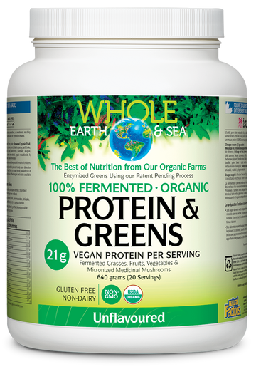 Whole Earth & Sea Fermented Organic Protein & Greens, Unflavoured 640g Powder