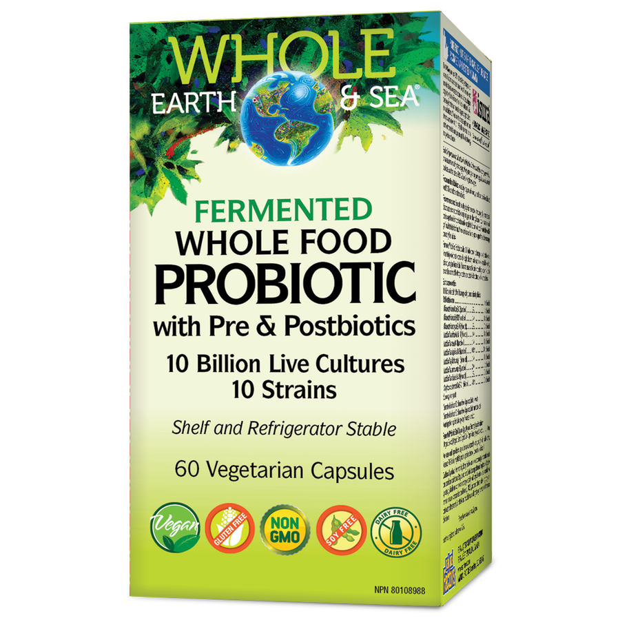 Whole Earth & Sea Fermented Whole Food Probiotic 10B 60 Veg. Capsules