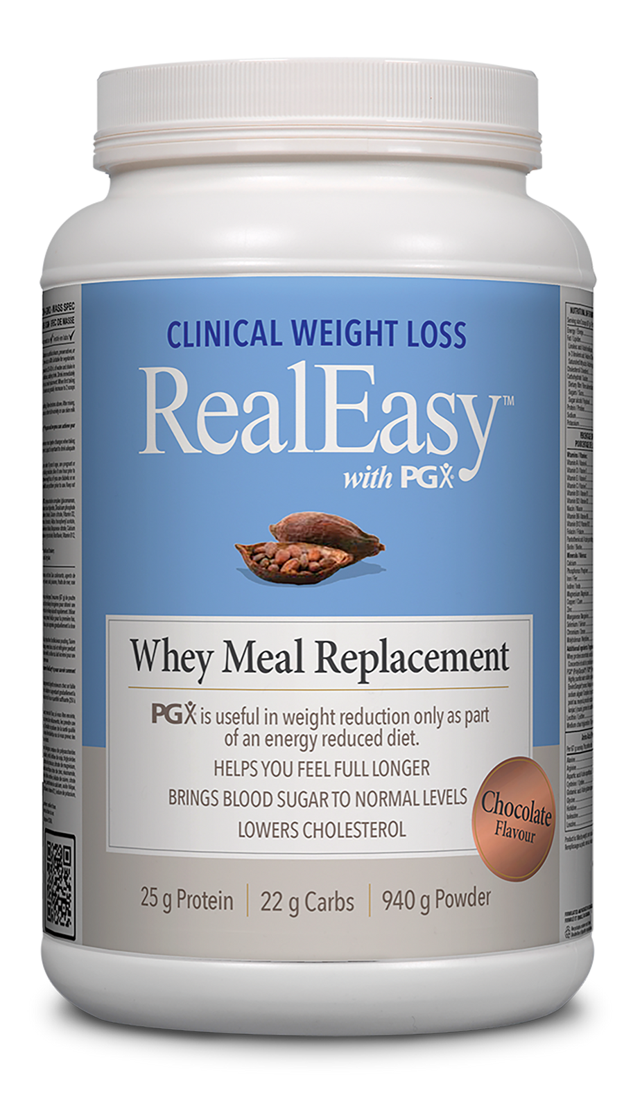 Natural Factors RealEasy with PGX Whey Meal Replacement Chocolate Flavour 940g Powder