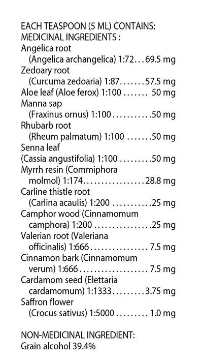 Flora Maria's Swedish Bitters 39.4% Alcohol 250ml Liquid