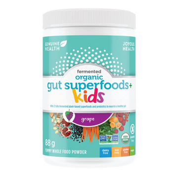 Genuine Health kids | fermented organic gut superfoods+| grape flavour 88g Powder