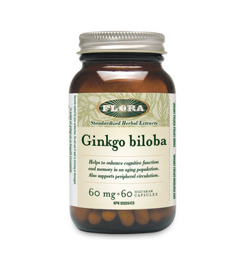Flora Ginkgo Biloba 60mg 60 Veg. Capsules