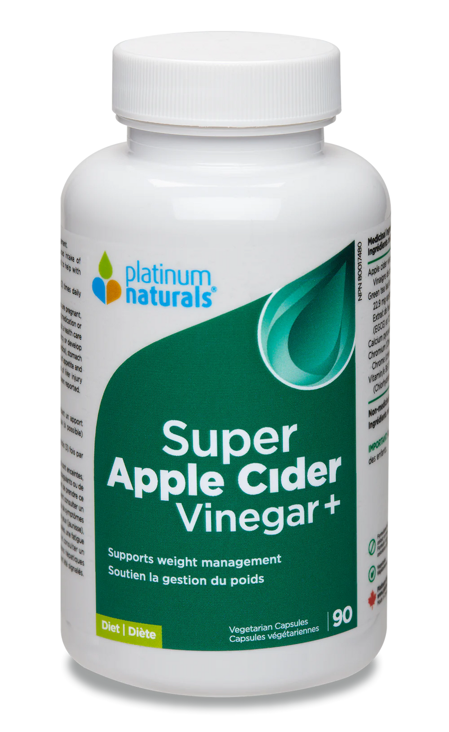 Platinum Naturals Super Apple Cider Vinegar+ 90 Veg. Capsules