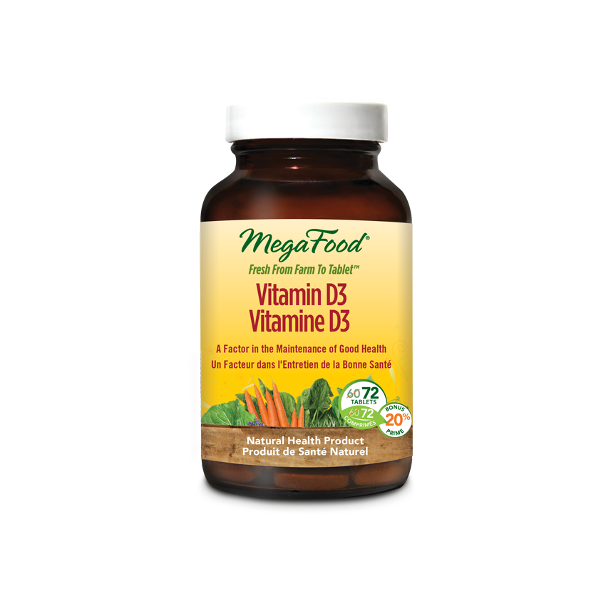 Mega Foods Vitamin D3 1000 IU 72 Tablets