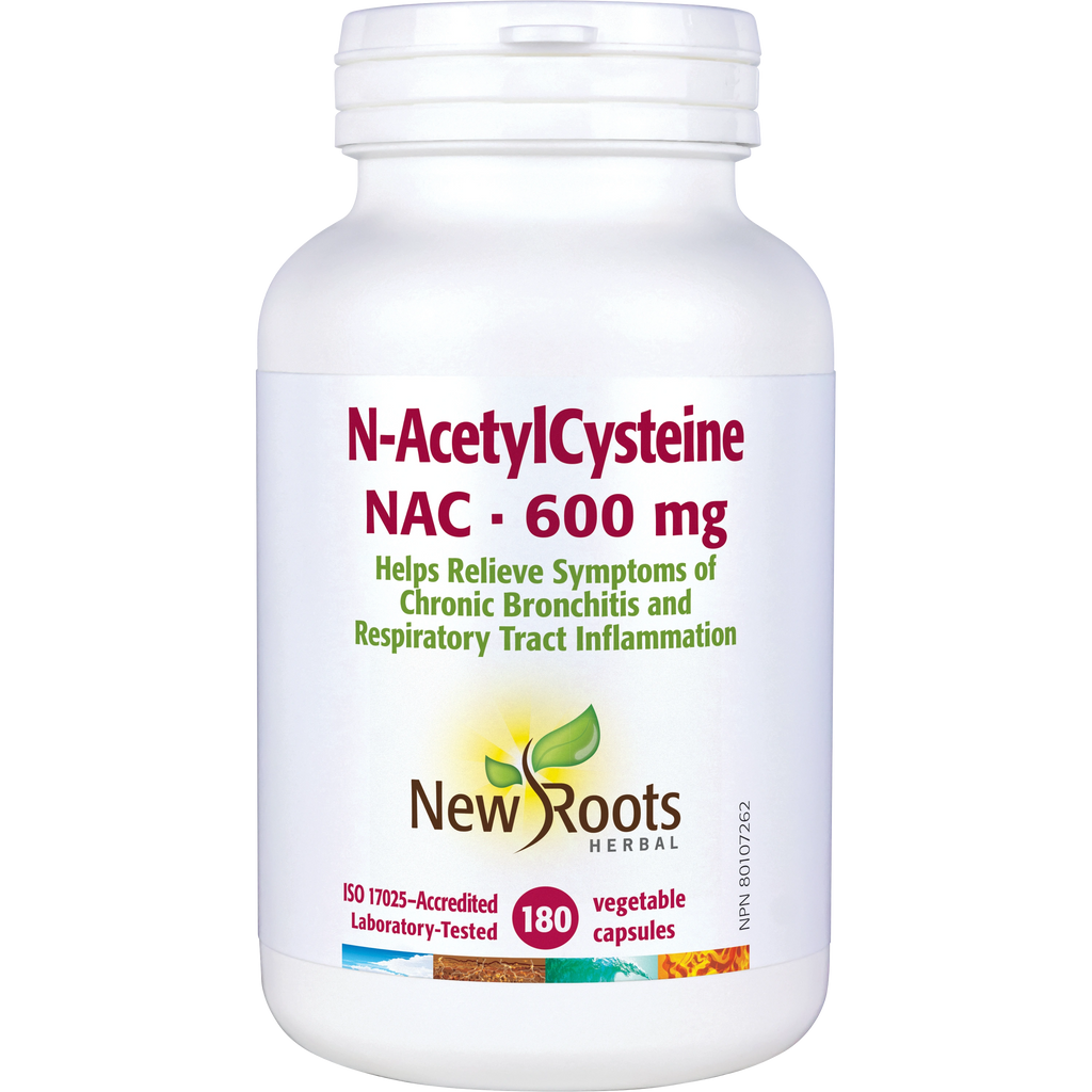 New Roots N-Acetyl Cysteine 600 mg 180 Veg. Capsules