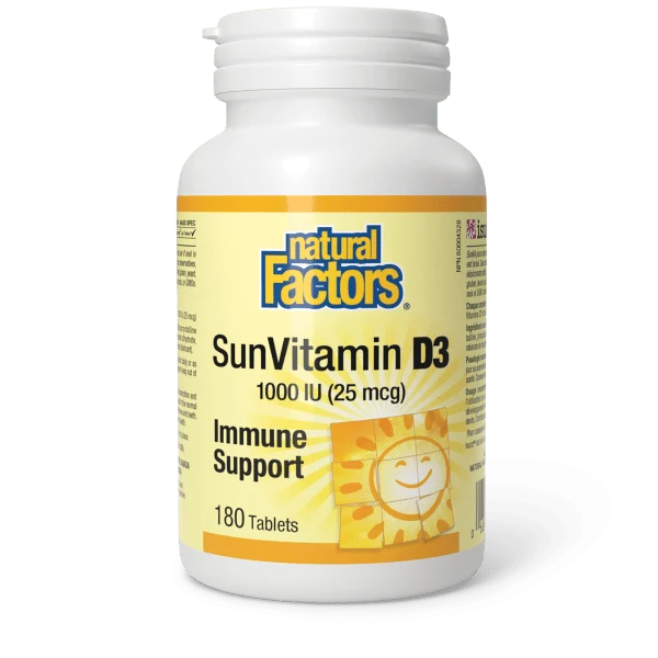 Natural Factors SunVitamin D3 1000 IU 180 Tablets