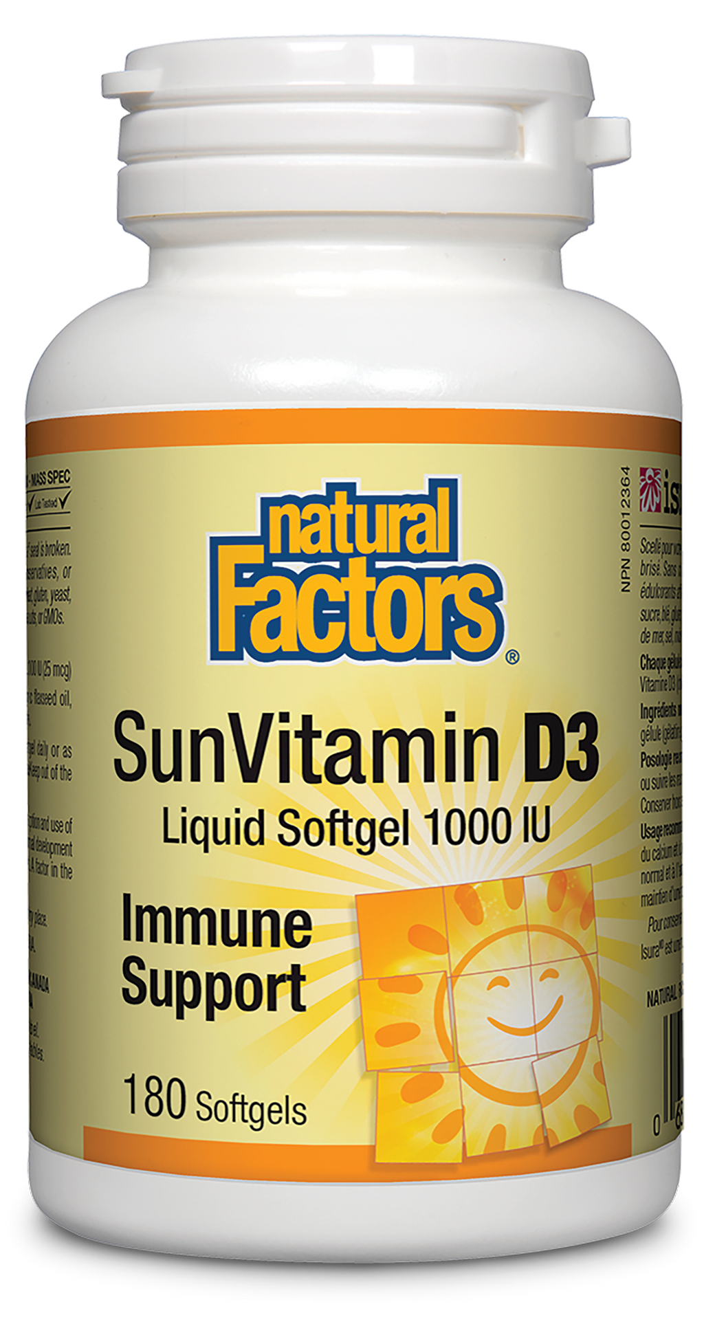 Natural Factors SunVitamin D3 1000IU 180 Softgels