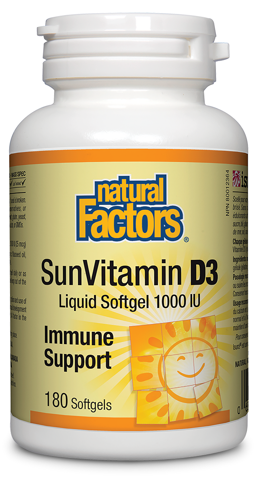 Natural Factors SunVitamin D3 1000IU 180 Softgels