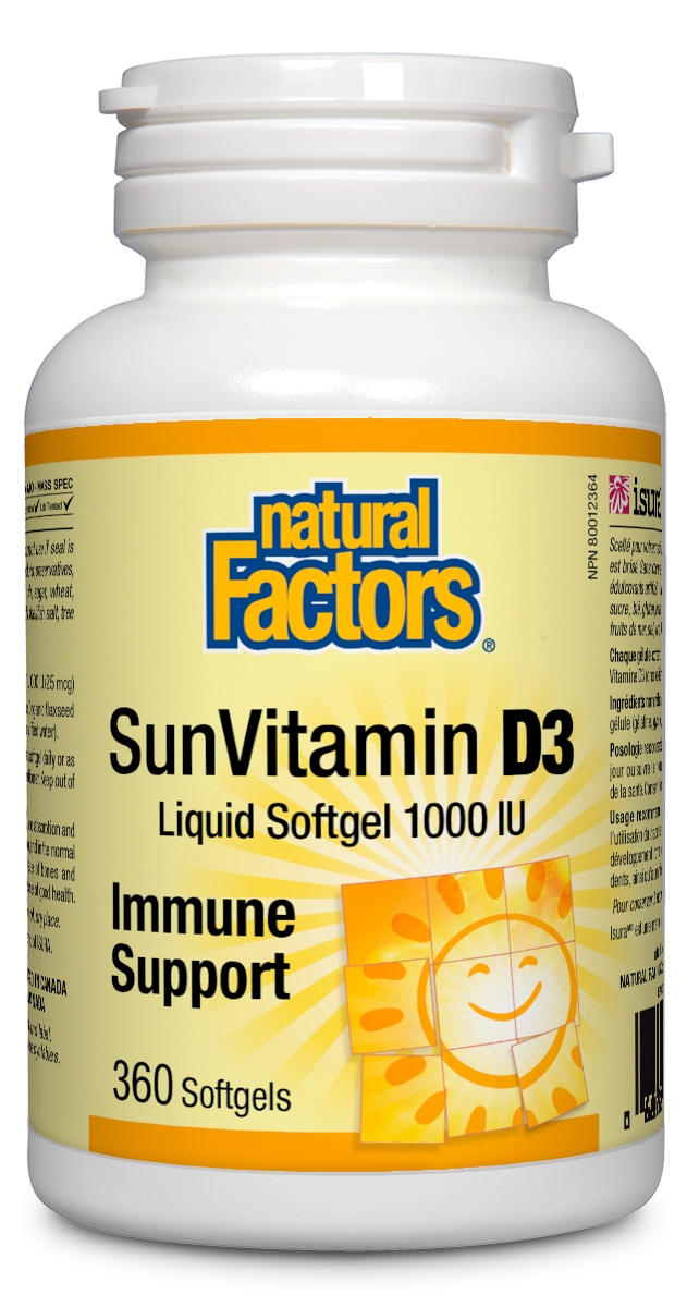 Natural Factors SunVitamin D3 1000IU 360 Softgels