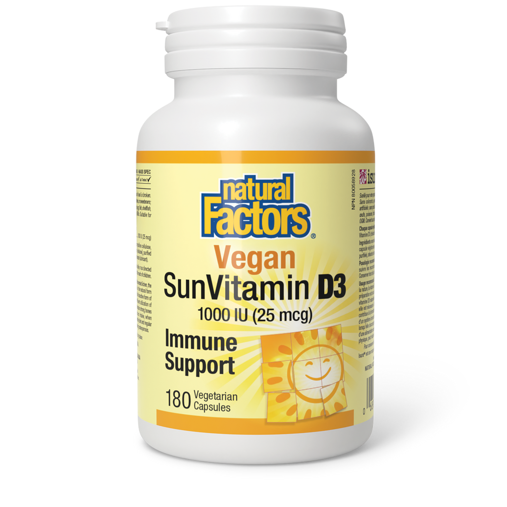 Natural Factors Vegan SunVitamin D3 1000 IU 180 Veg. Capsules