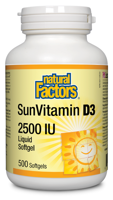 Natural Factors SunVitamin D3 2500IU 500 Softgels