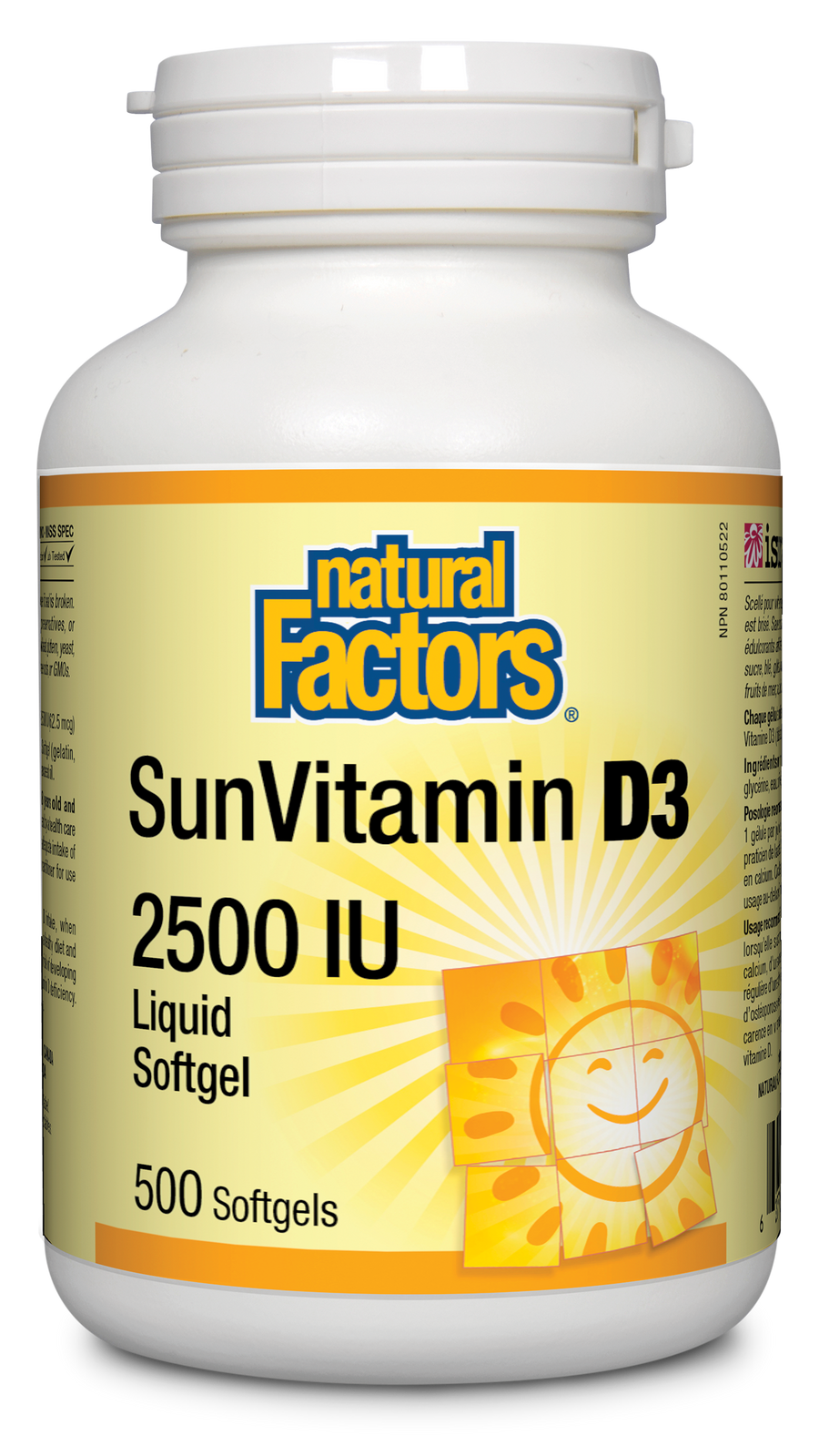 Natural Factors SunVitamin D3 2500IU 500 Softgels