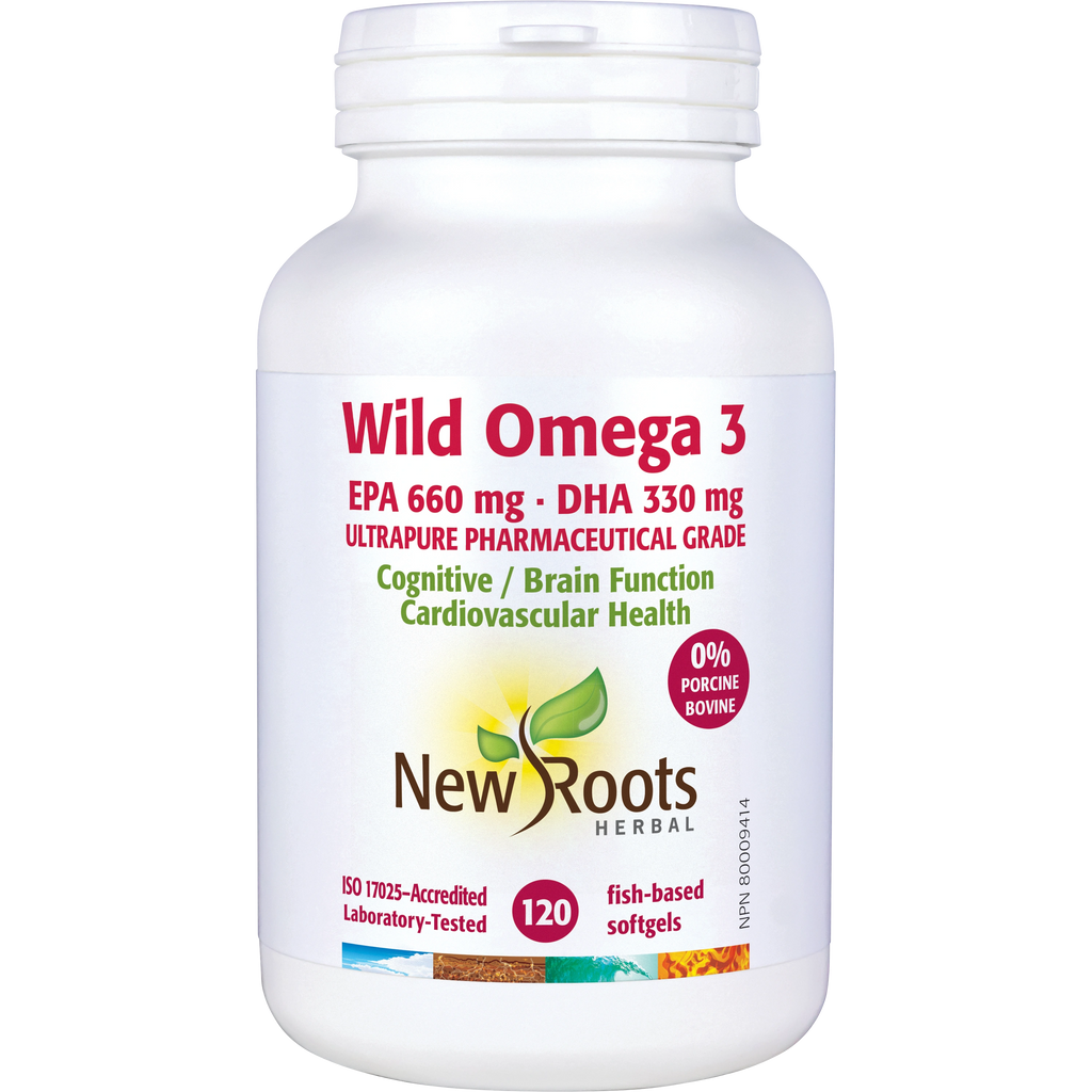 New Roots Wild Omega 3 | 120 Fish Based Softgels