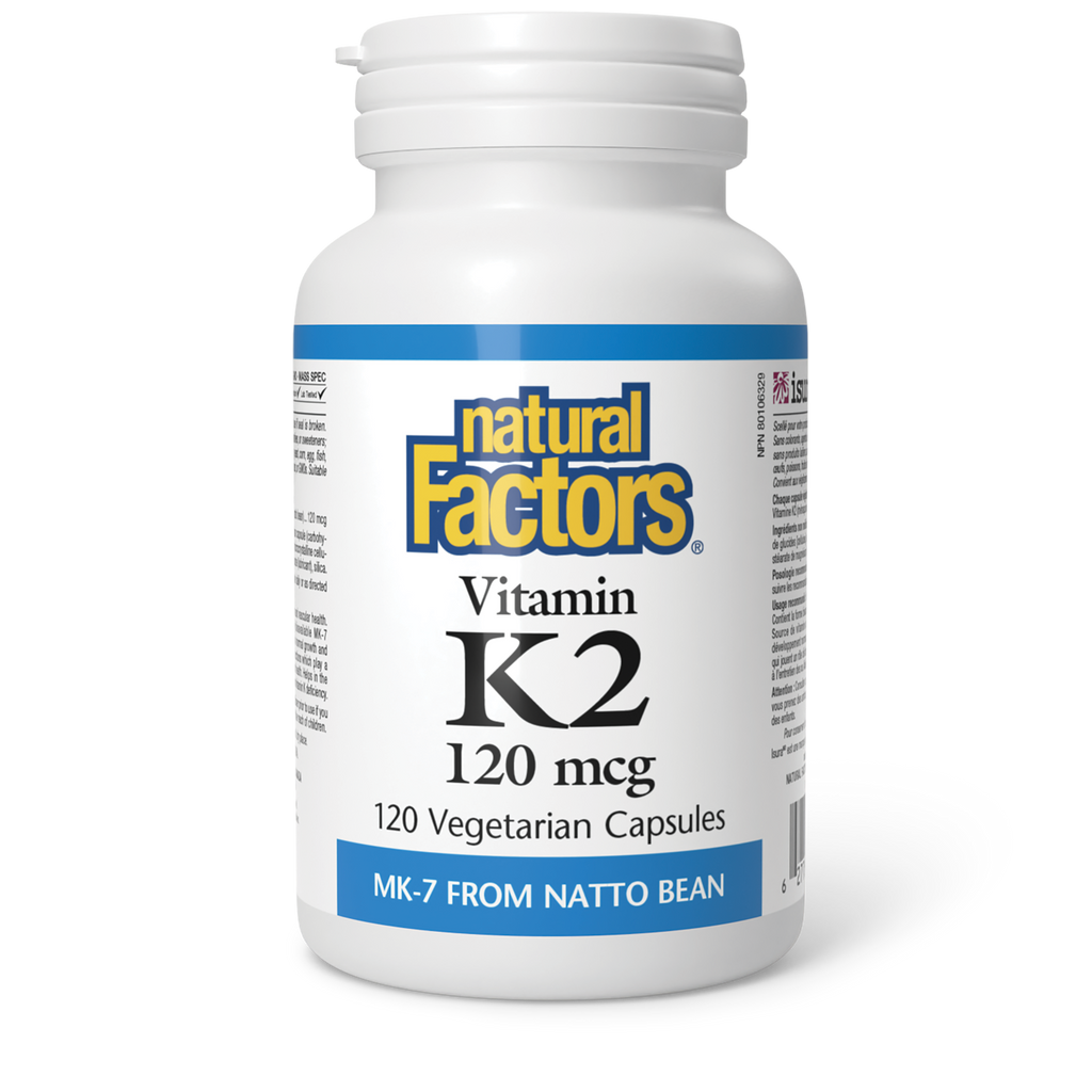 Natural Factors Vitamin K2| 120 mcg 120 Veg. Capsules