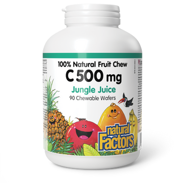 Natural Factors C 500 mg Jungle Juice Flavour 90 Chewable Wafers
