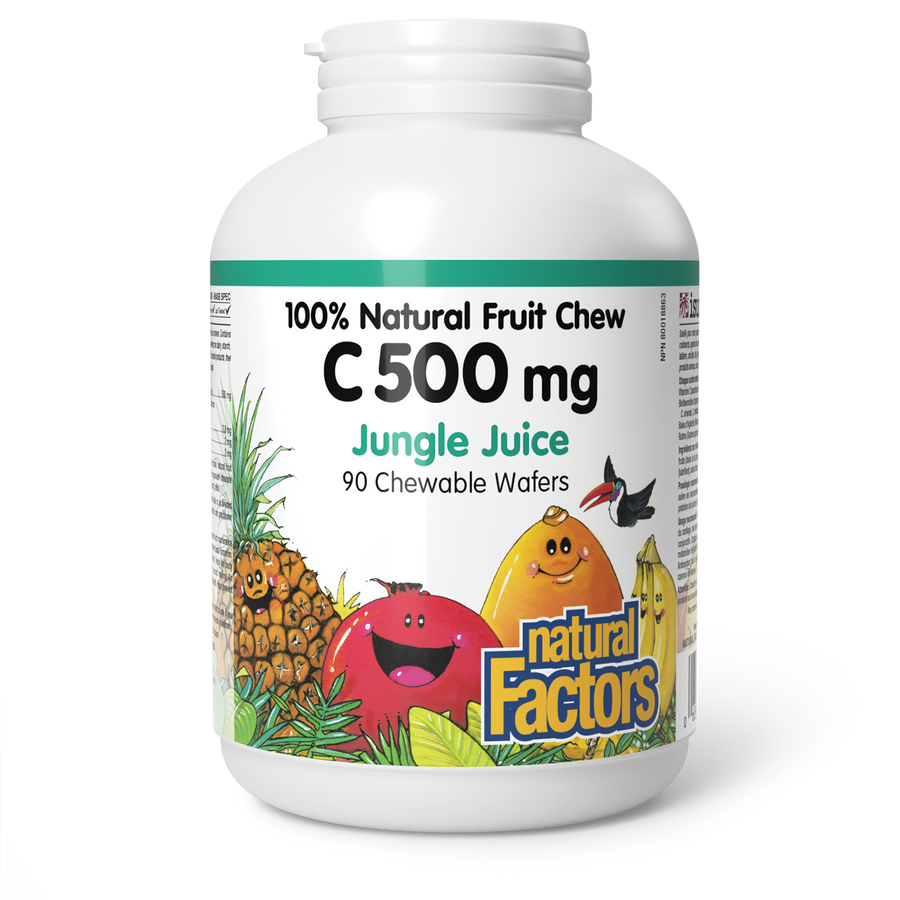 Natural Factors C 500 mg Jungle Juice Flavour 90 Chewable Wafers