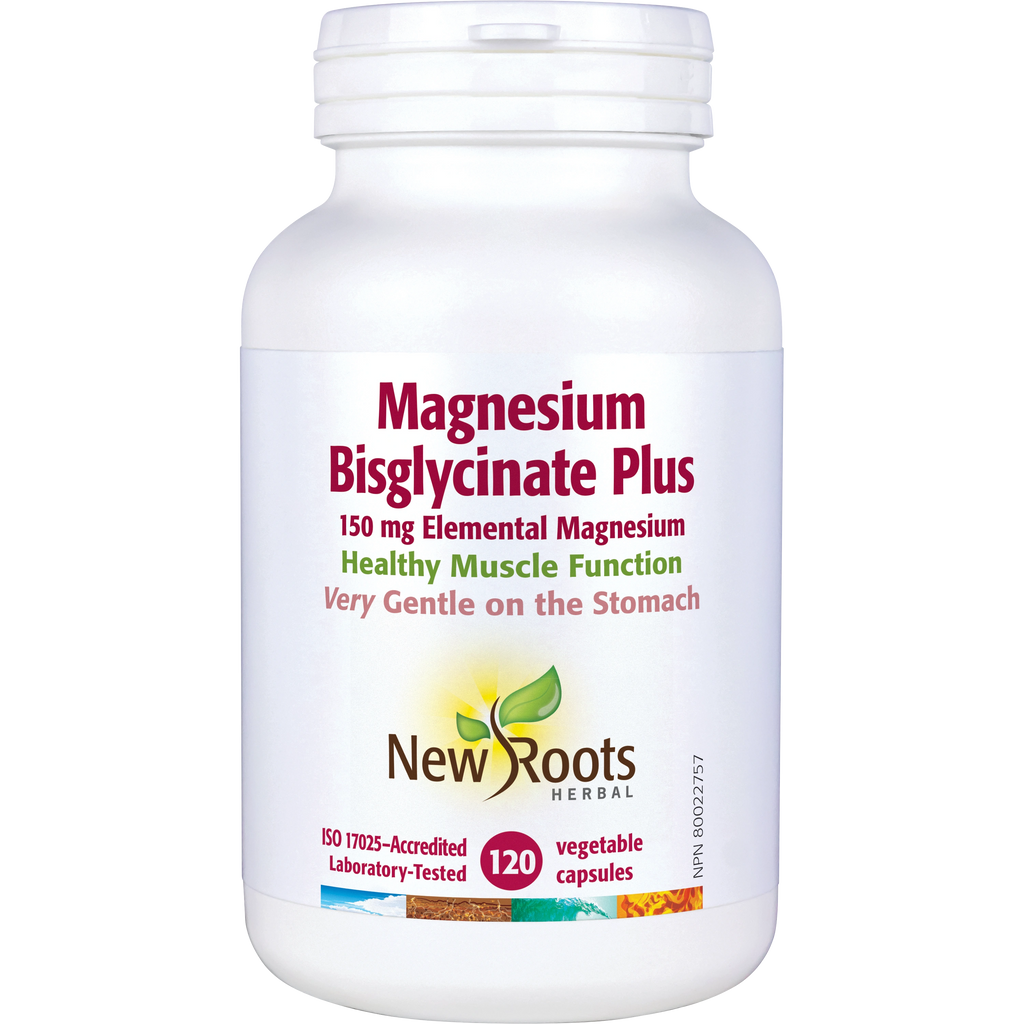 New Roots Magnesium Bisglycinate Plus 120 Veg. Capsules