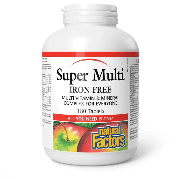 Natural Factors Super Multi Iron Free 180 Tablets
