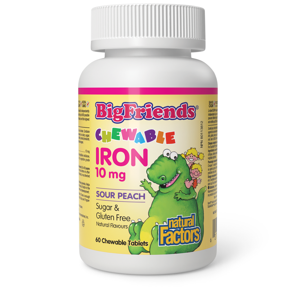Natural Factors Big Friends Iron 10 mg 60 Chewable Tablets