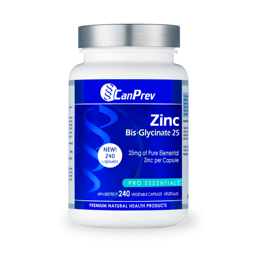 CanPrev Zinc Bis-Glycinate 25mg 240 Veg. Capsules
