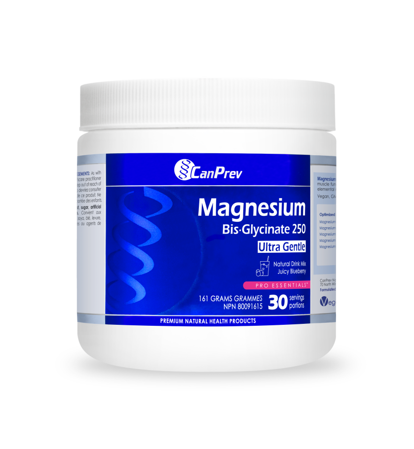 CanPrev Magnesium Bis-Glycinate Drink Mix 161g Powder Juicy Blueberry Flavour