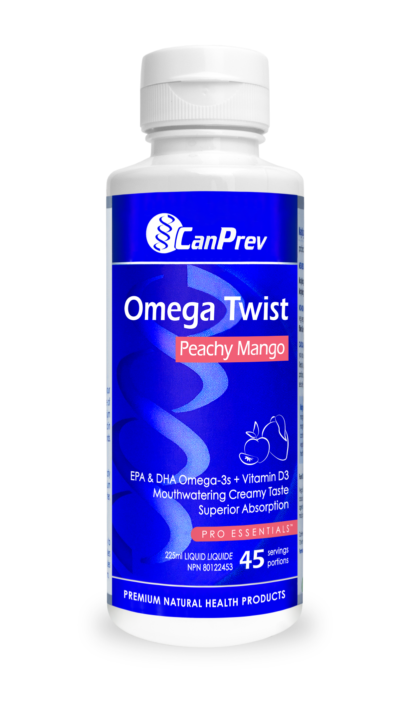 CanPrev Omega Twist 225ml Liquid Peachy Mango Flavour
