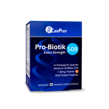 CanPrev Pro-Biotik 50B Extra Strength 30 Veg. Capsules