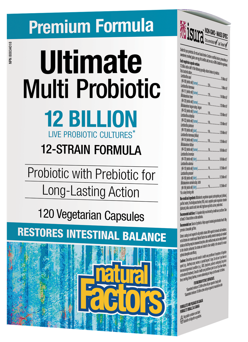 Natural Factors Ultimate Multi Probiotic 12 Billion 120 Veg. Capsules