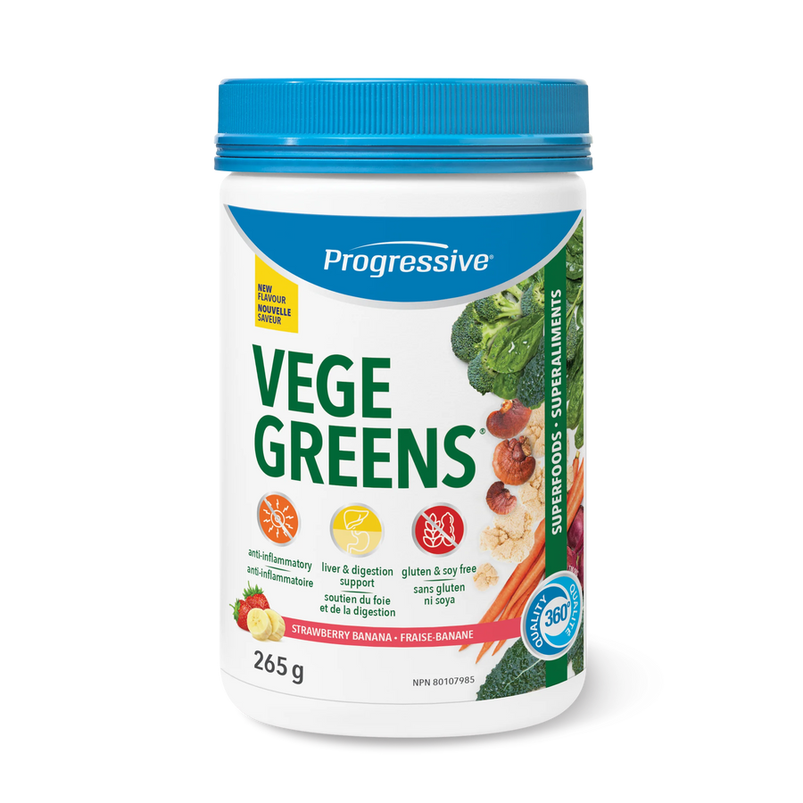 Progressive Vege Greens Strawberry Banana Flavour 265g Powder