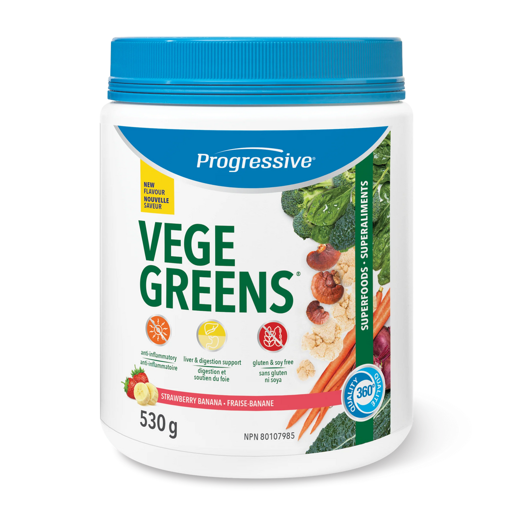 Progressive Vege Greens Strawberry Banana Flavour 530g Powder