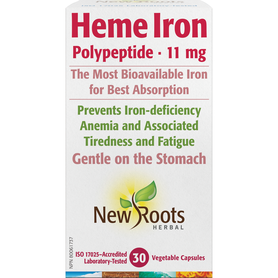 New Roots Heme Iron Polypeptide 11 mg 30 Veg. Capsules