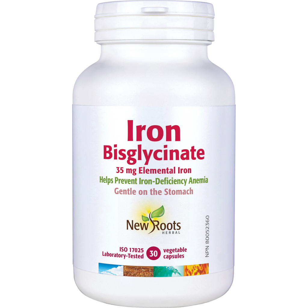 New Roots Iron Bisglycinate 30 Veg. Capsules
